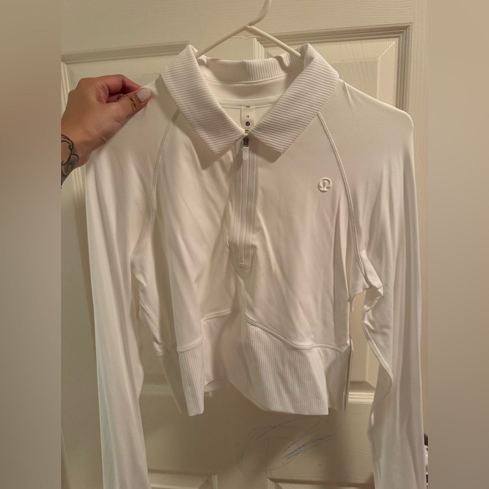 Lululemon Half-Zip Long-Sleeve Polo Shirt - White